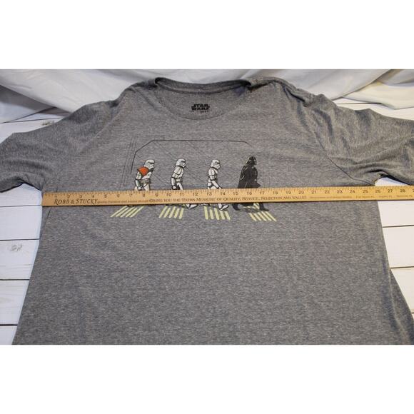 Star Wars Dark Vader & Storm Troopers Graphic Tee Gray Crewneck SS Men's 3XL - Picture 6 of 9